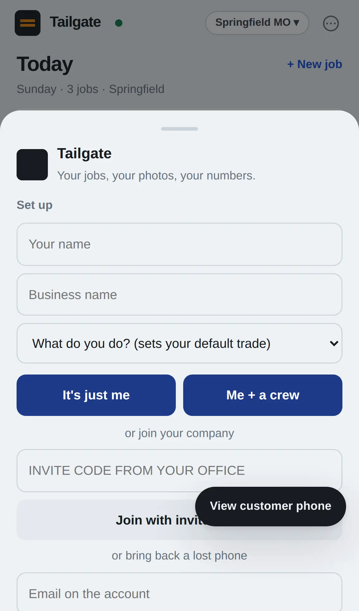 Tailgate on a phone: the day's jobs in Springfield